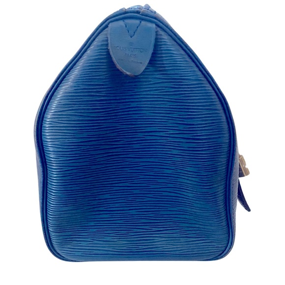 5 pc set Louis Vuitton Toledo Blue Epi Speedy 25, Tag, Lock, Key, COA & Dustbag - Picture 6 of 17